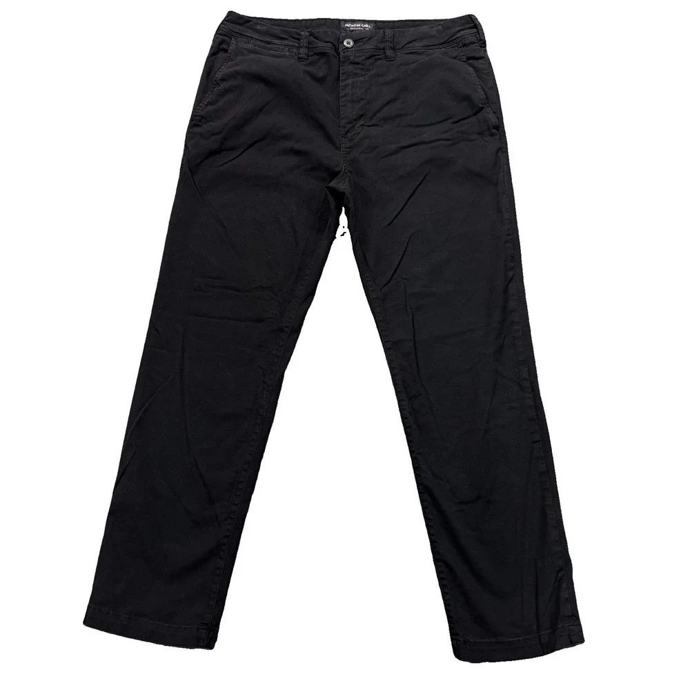 American Eagle Chino Pants Mens 34x30 Extreme Flex Slim Straight black Stretch